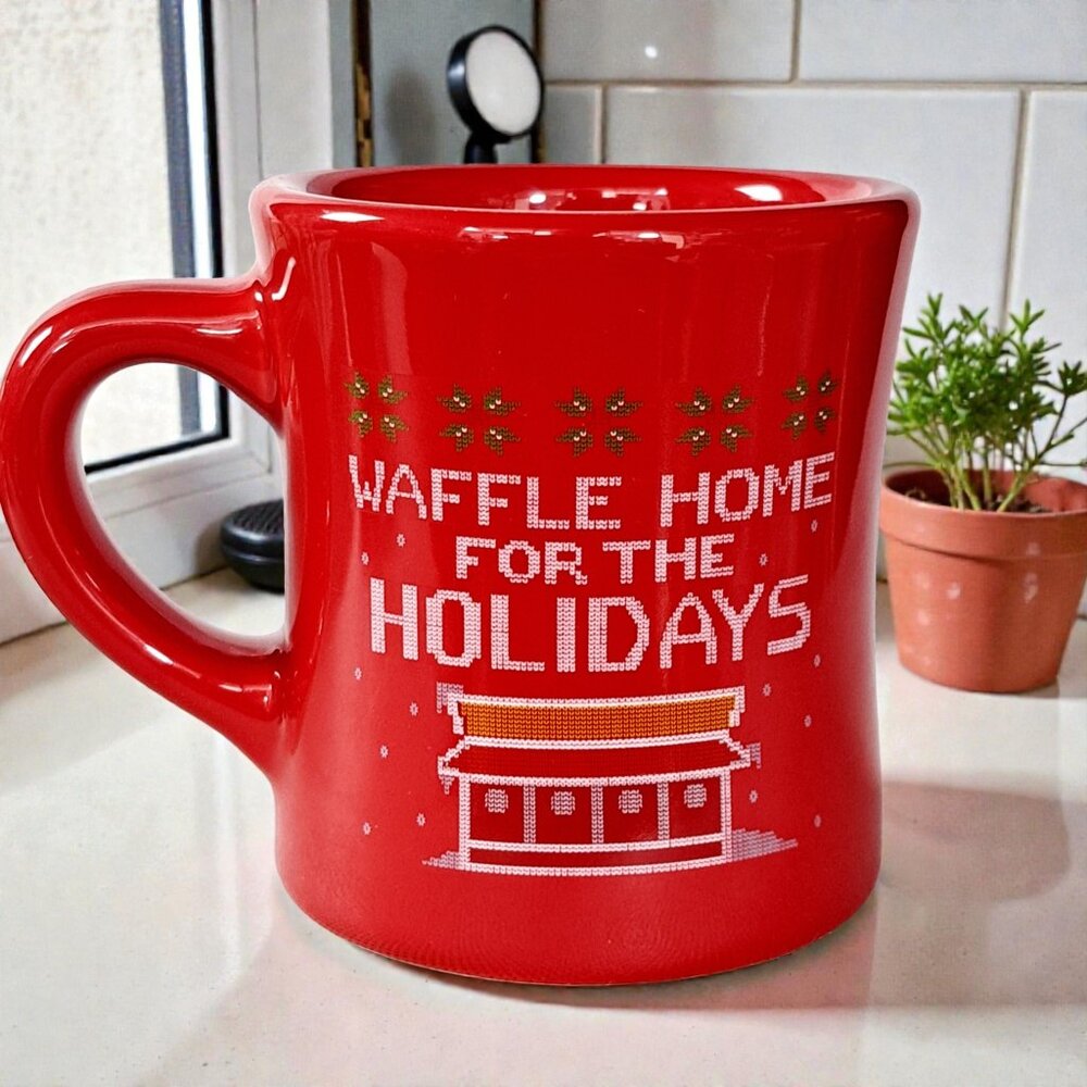 Waffle House Christmas Mug Red 2025 Waffle Home For The Holidays